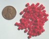 100 4mm Opaque Red Glass Cube Beads